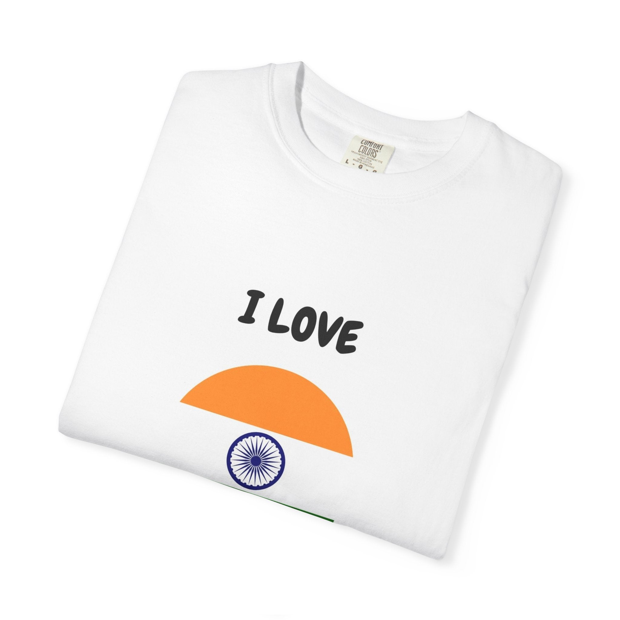 I Love India T-Shirt — Indian Flag Heart Graphic Tee