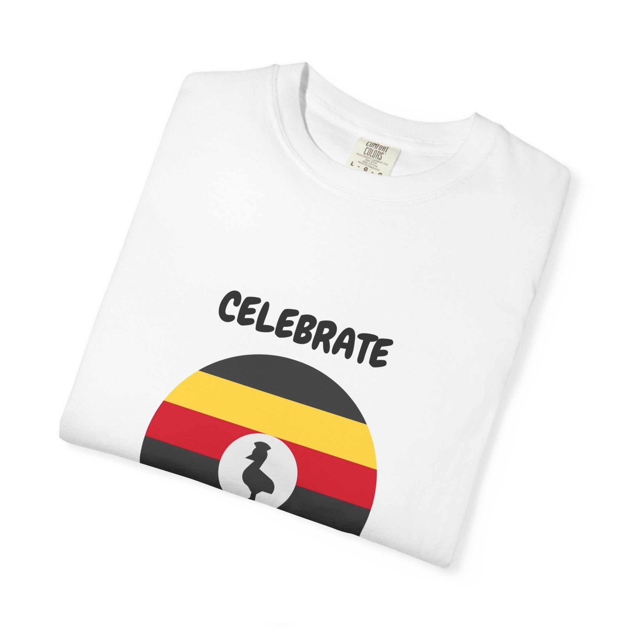Celebrate Uganda T-Shirt — Uganda Flag Circle Design