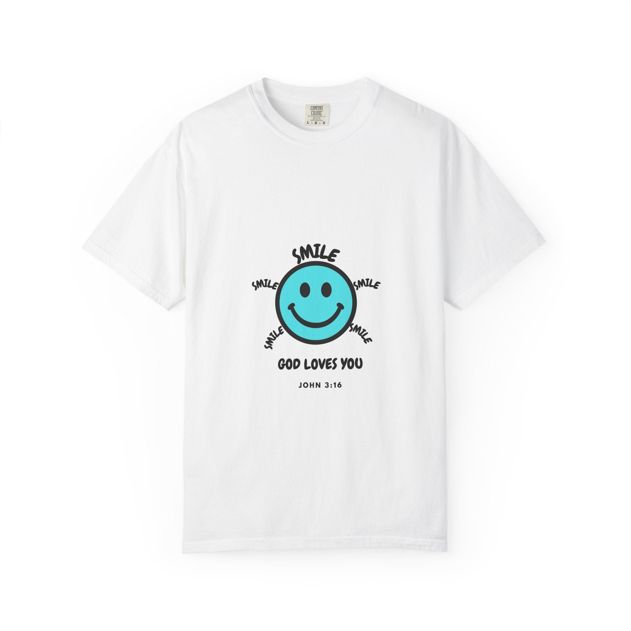 Smile God Loves You T‑Shirt — Christian Smile Emoji Tee (John 3:16)