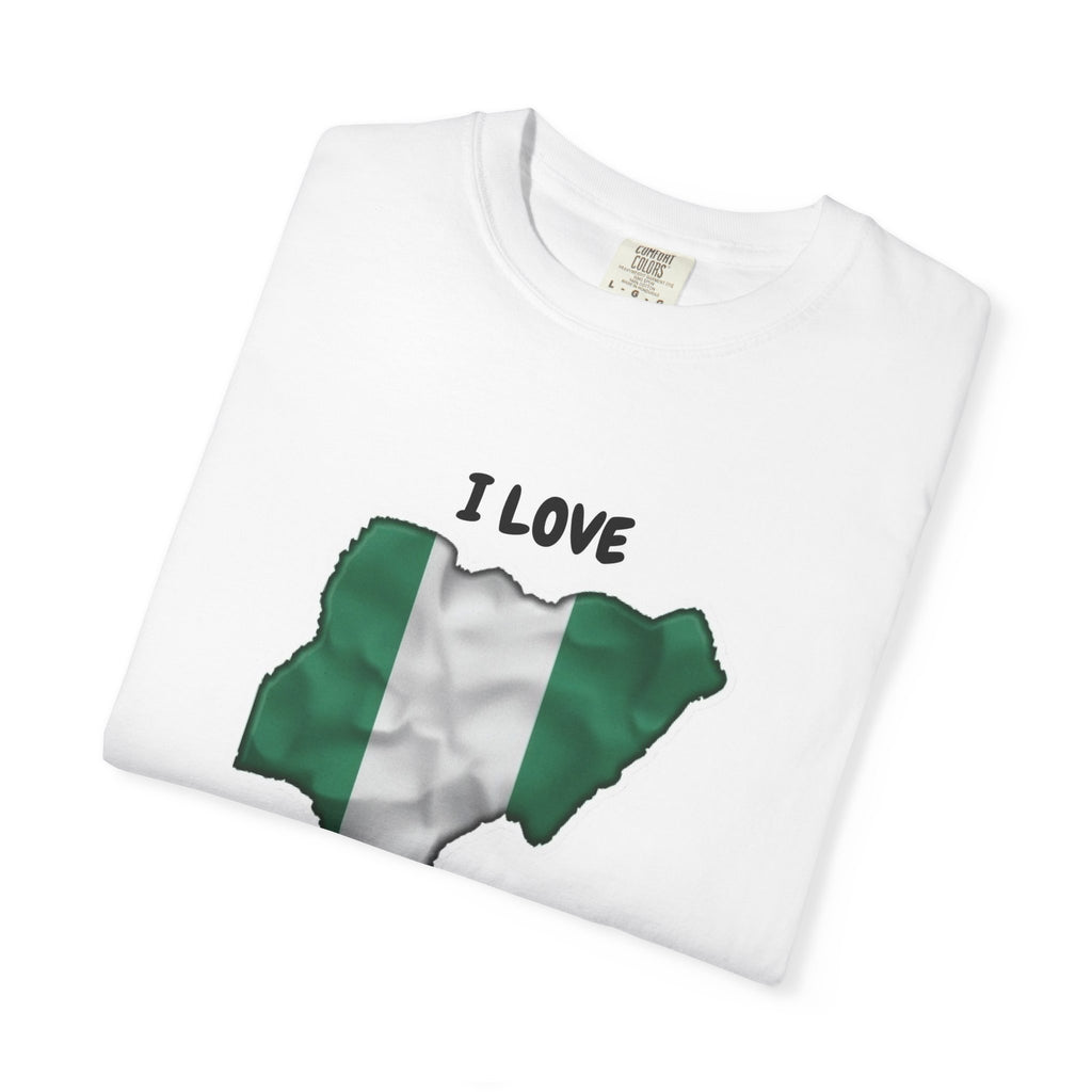 I Love Nigeria T-Shirt — Nigerian Flag Map Pride Tee