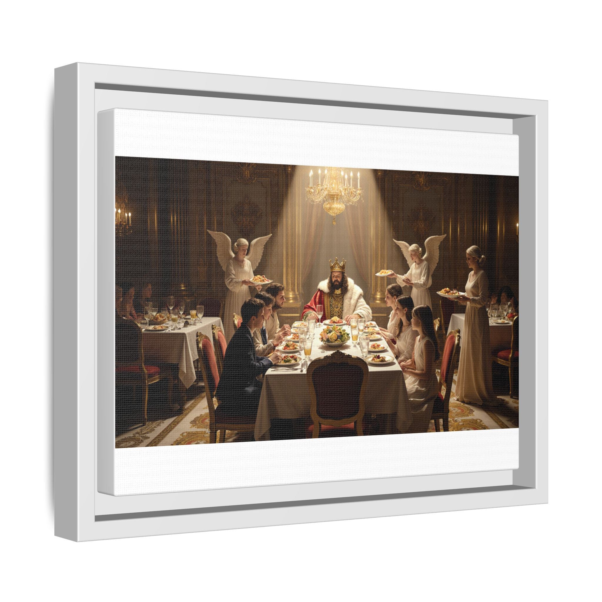 Framed Matte Canvas Wall Art — Elegant Dinner Party Scene