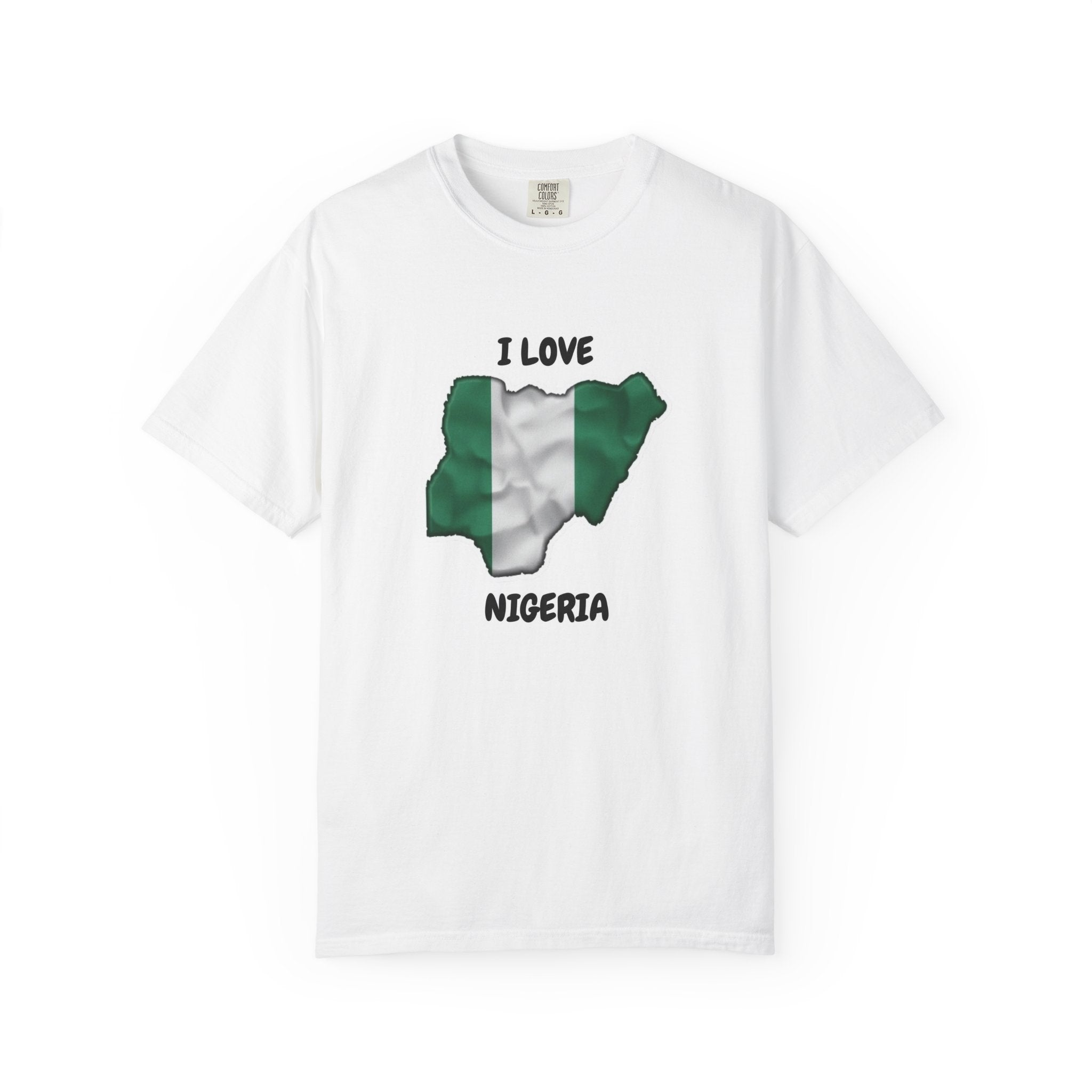 I Love Nigeria T-Shirt — Nigerian Flag Map Pride Tee
