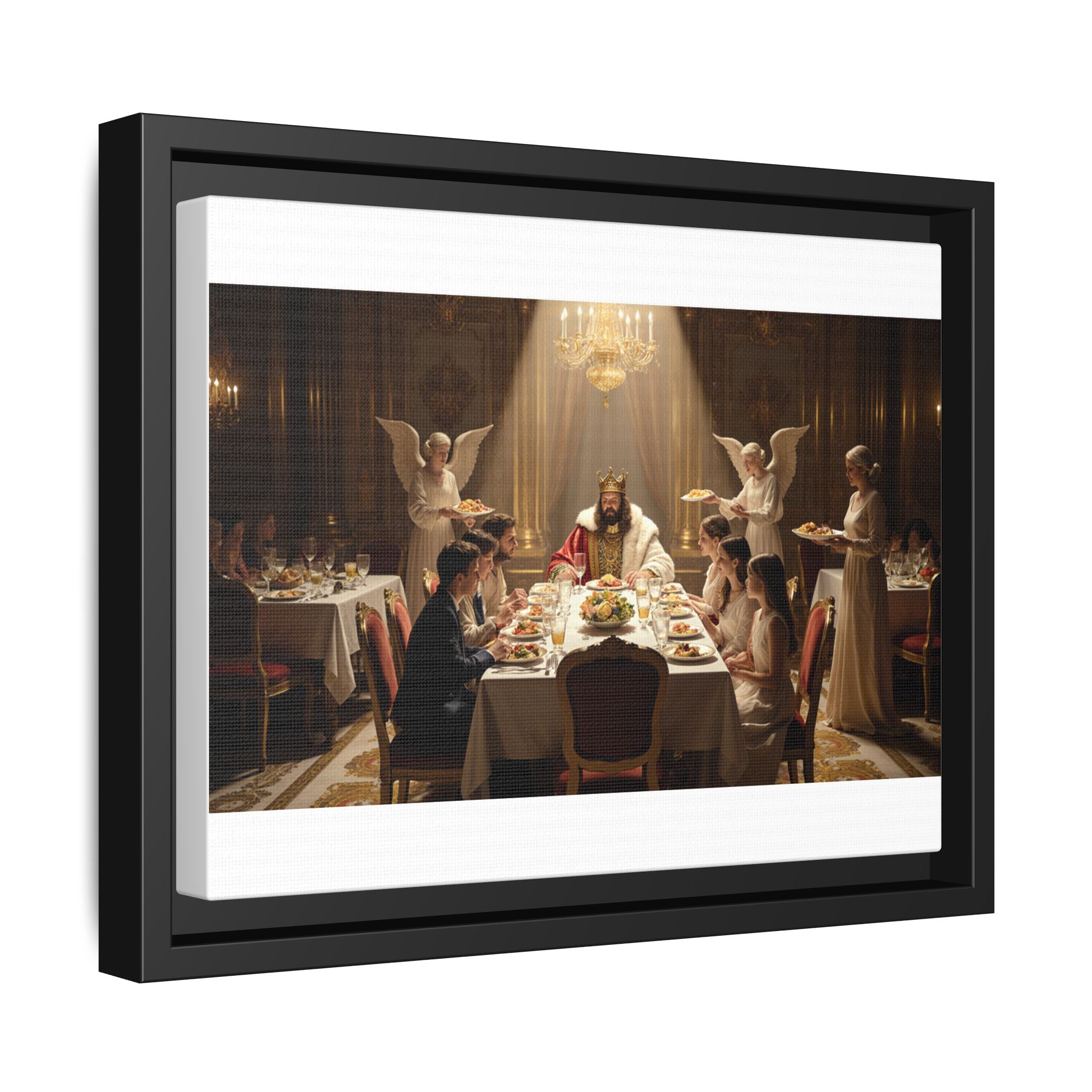 Framed Matte Canvas Wall Art — Elegant Dinner Party Scene