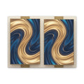 Abstract Gold & Navy Swirl Matte Canvas Print — Stretched Wall Art