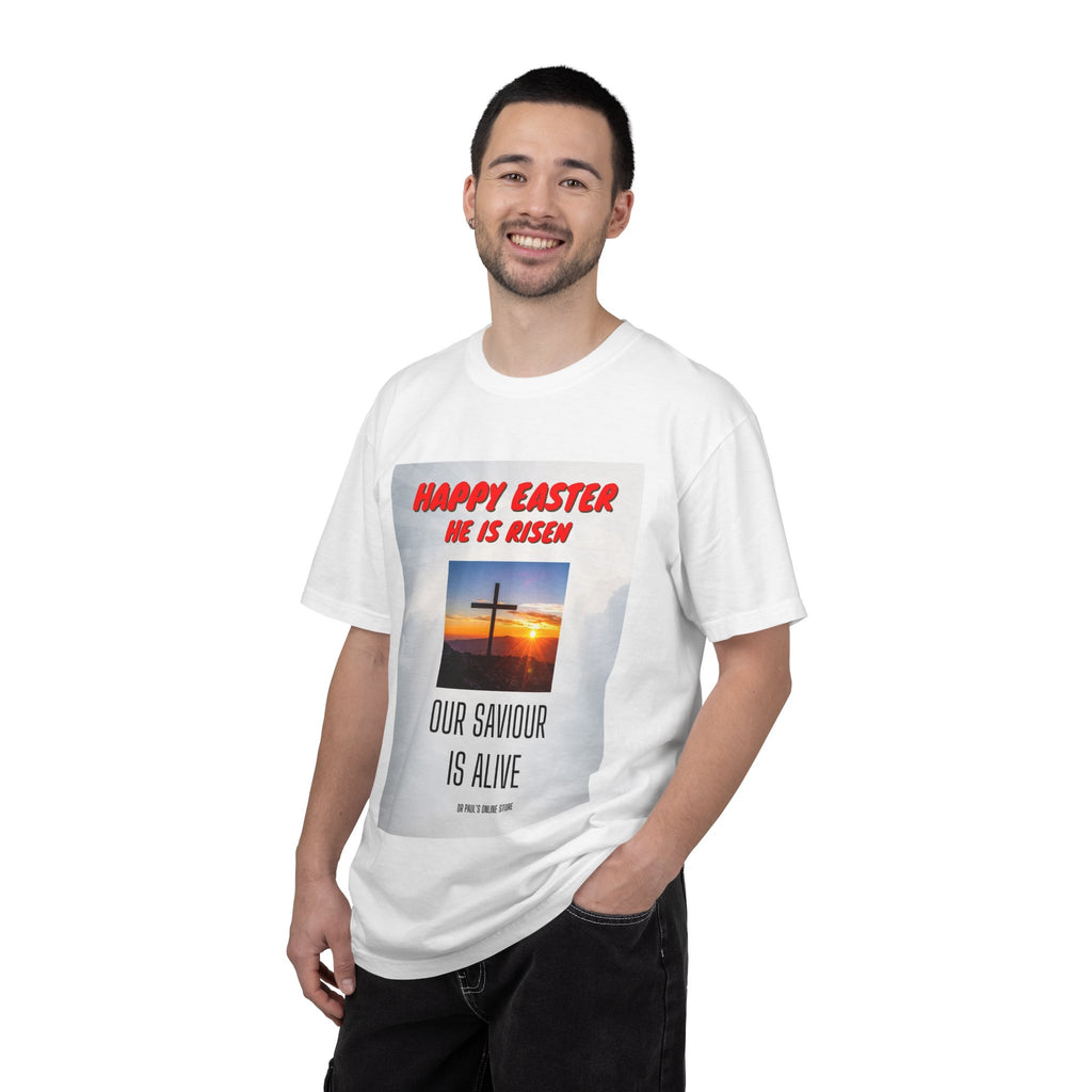 Easter 'He Is Risen' T-Shirt — Our Saviour Is Alive Christian Tee