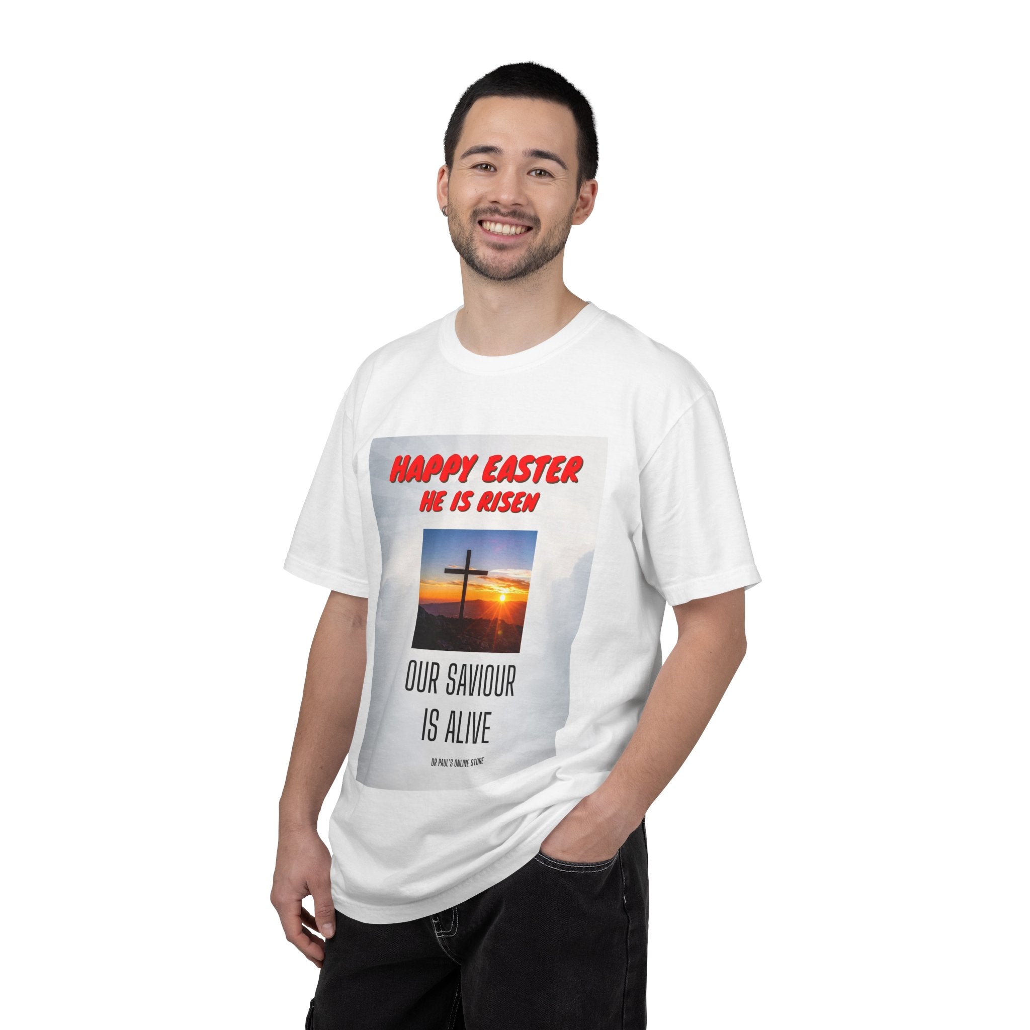 Easter 'He Is Risen' T-Shirt — Our Saviour Is Alive Christian Tee
