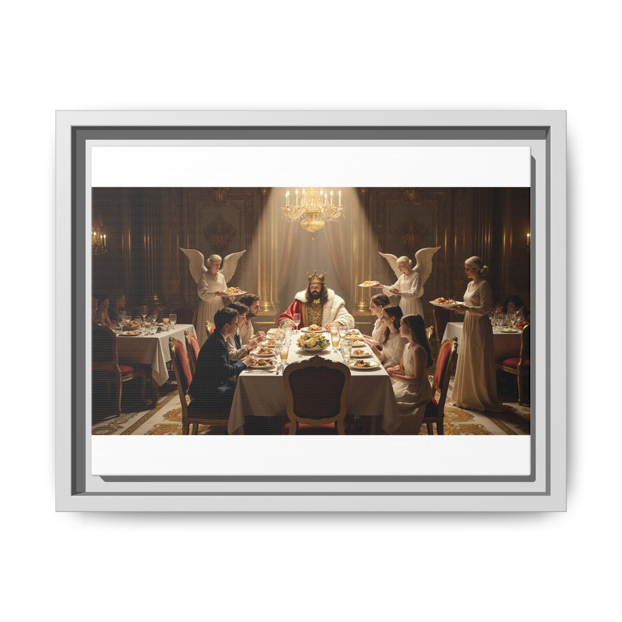 Framed Matte Canvas Wall Art — Elegant Dinner Party Scene