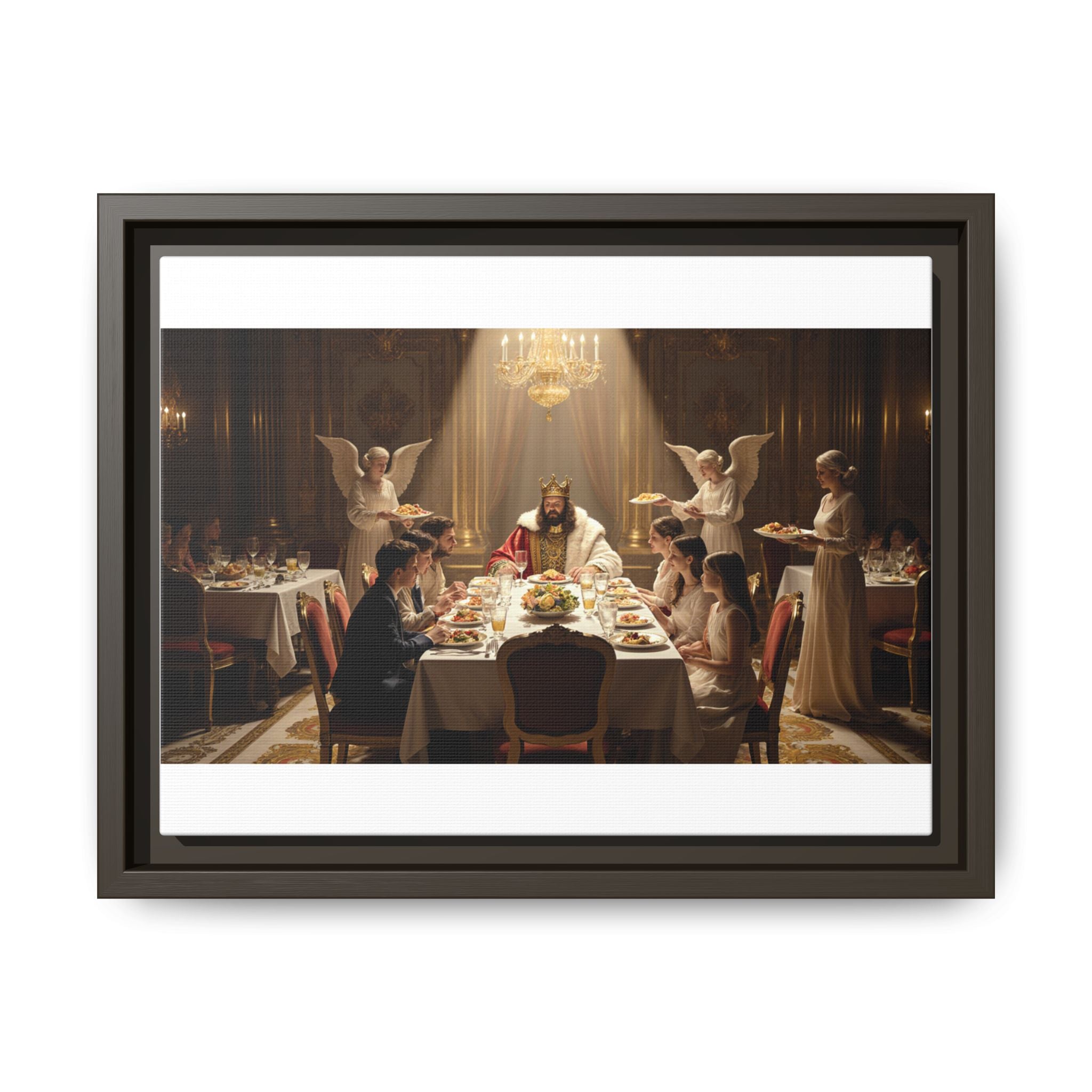 Framed Matte Canvas Wall Art — Elegant Dinner Party Scene