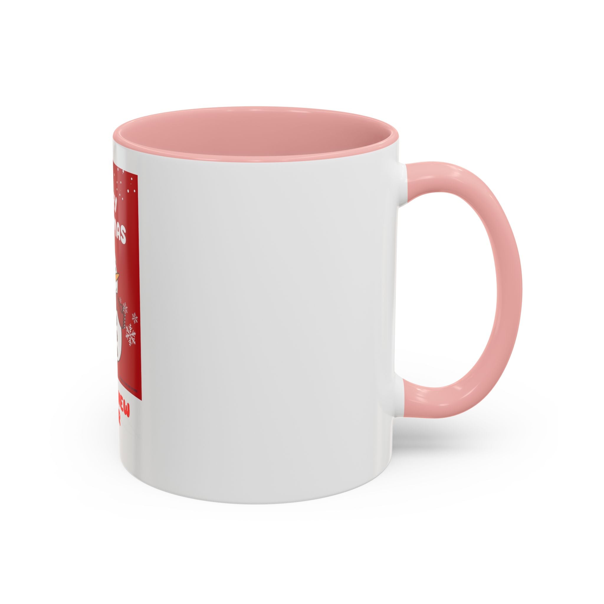 Christmas Snowman Coffee Mug — "Merry Christmas / Happy New Year" Accent Ceramic Mug