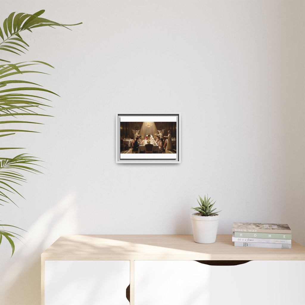Framed Matte Canvas Wall Art — Elegant Dinner Party Scene
