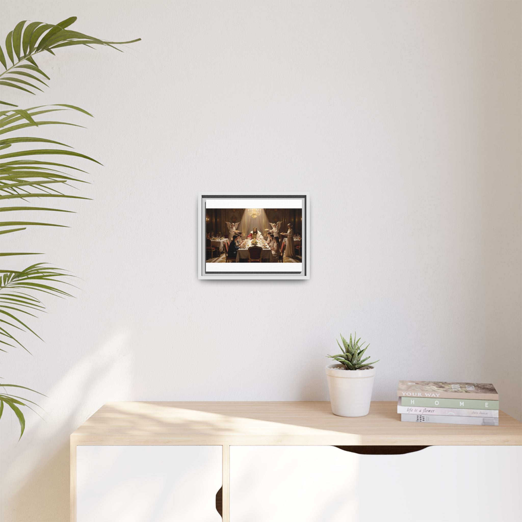 Framed Matte Canvas Wall Art — Elegant Dinner Party Scene
