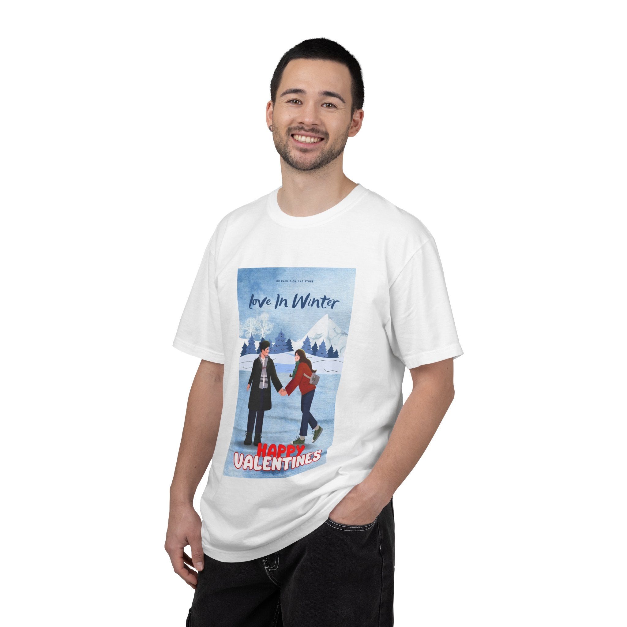 Valentines Ice Skating Tee — "Love in Winter" Casual Graphic T‑Shirt