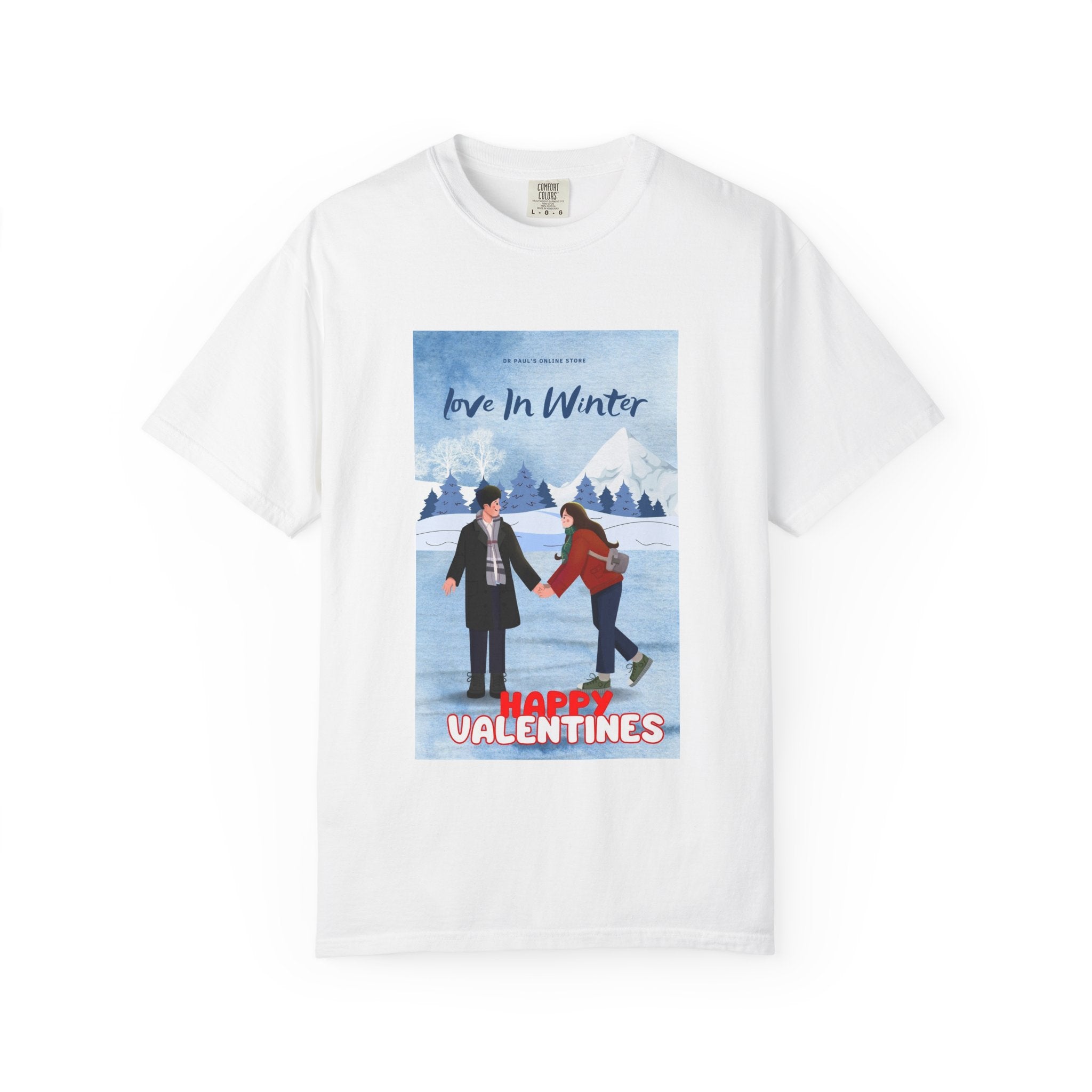 Valentines Ice Skating Tee — "Love in Winter" Casual Graphic T‑Shirt