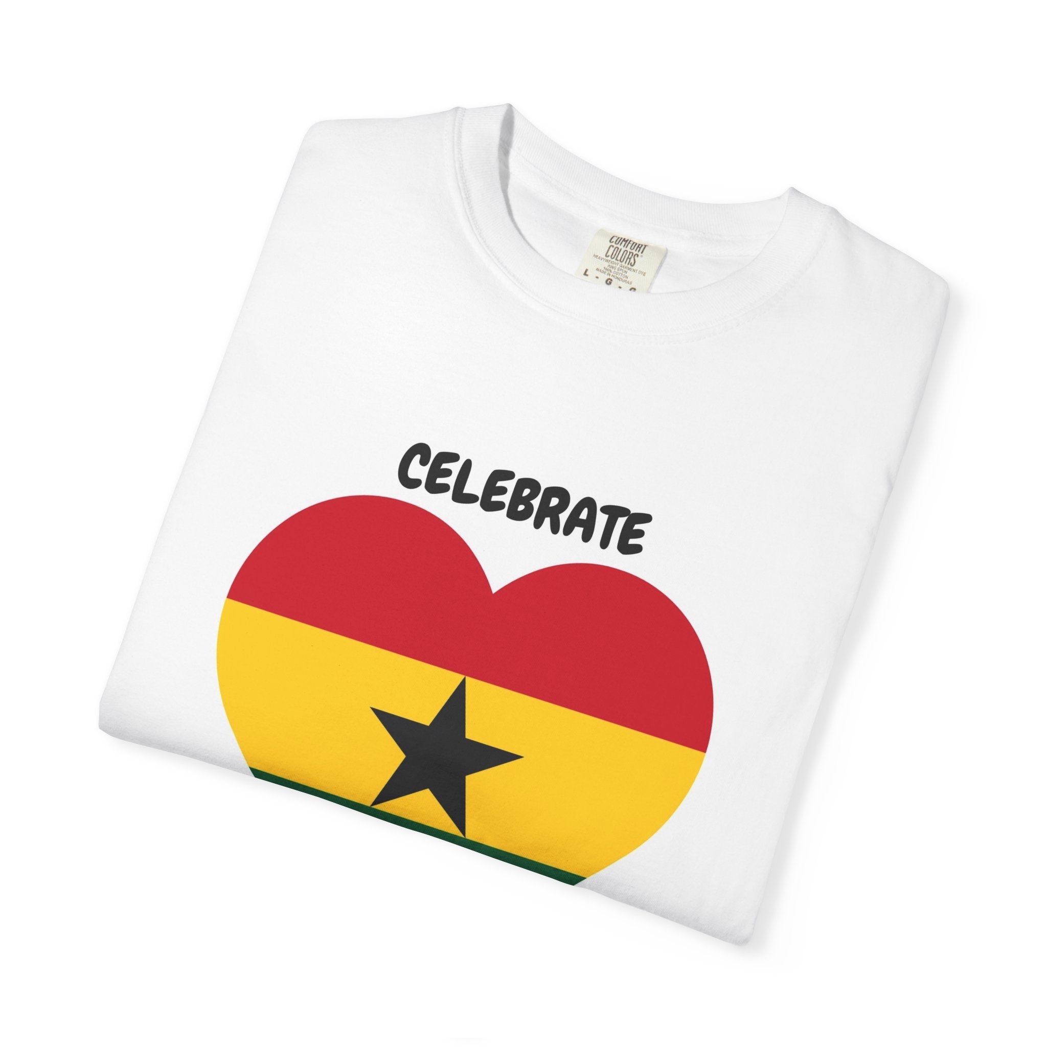 Celebrate Ghana Heart T-Shirt — Ghana Flag Pride Tee