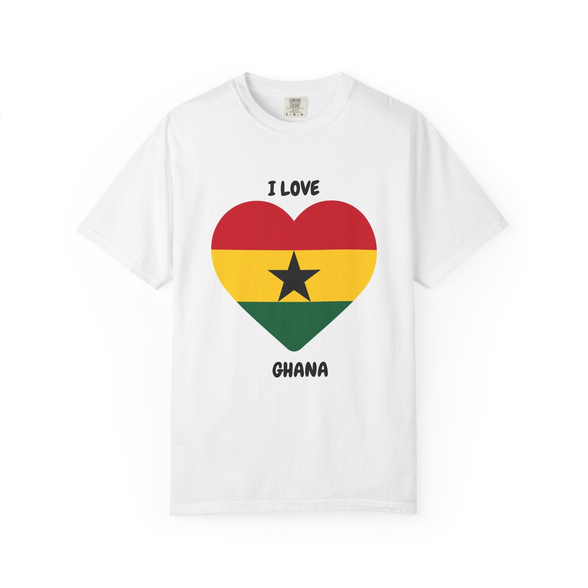 I Love Ghana Heart T-Shirt — Ghana Flag Patriotic Tee