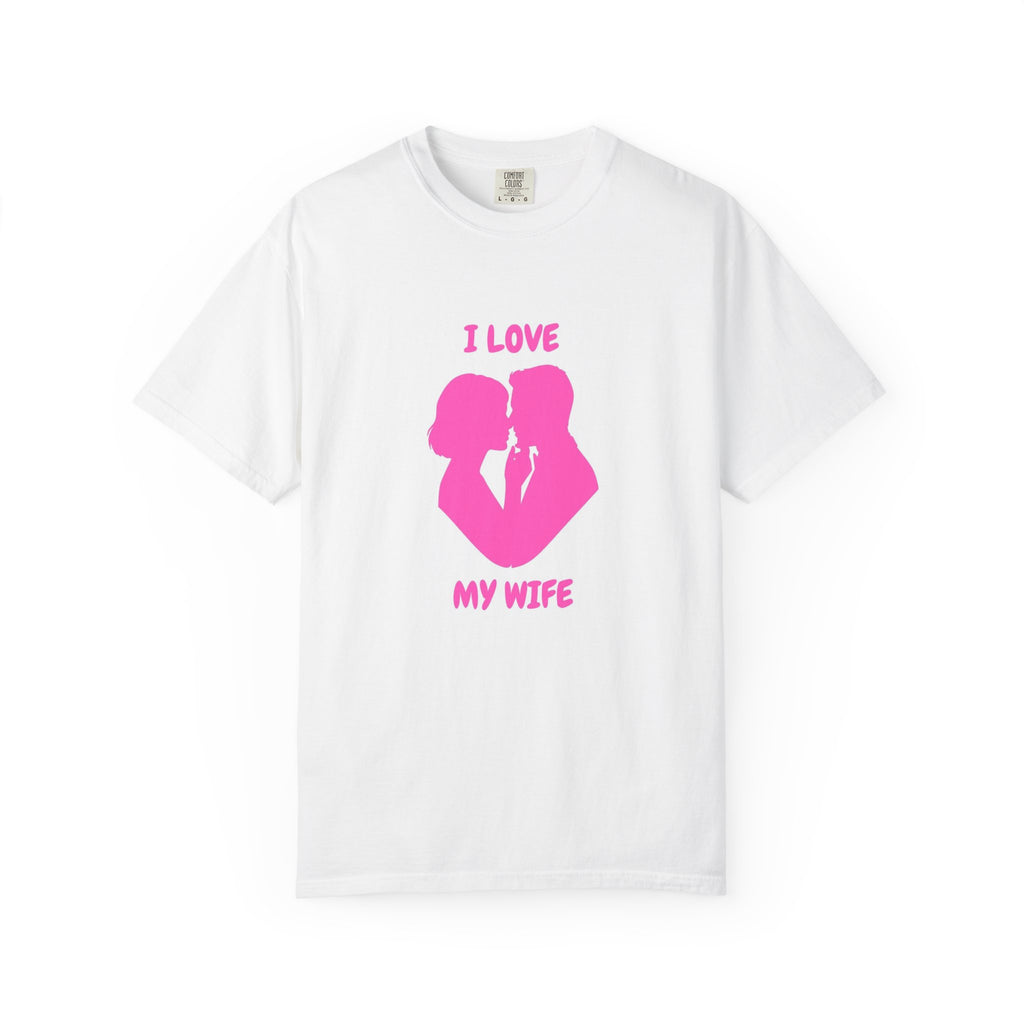 I Love My Wife T-Shirt — Pink Couple Silhouette Valentine’s Tee