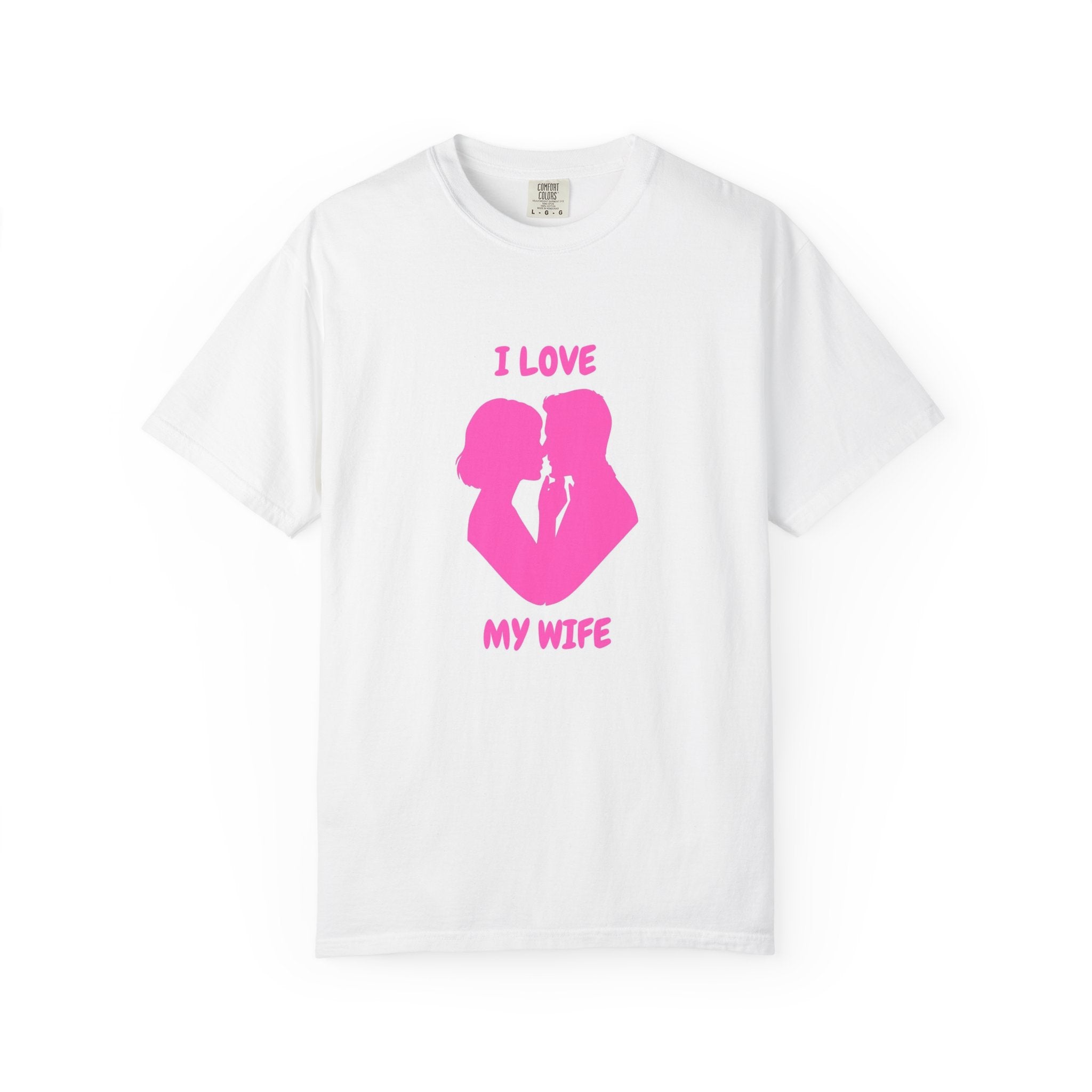 I Love My Wife T-Shirt — Pink Couple Silhouette Valentine’s Tee