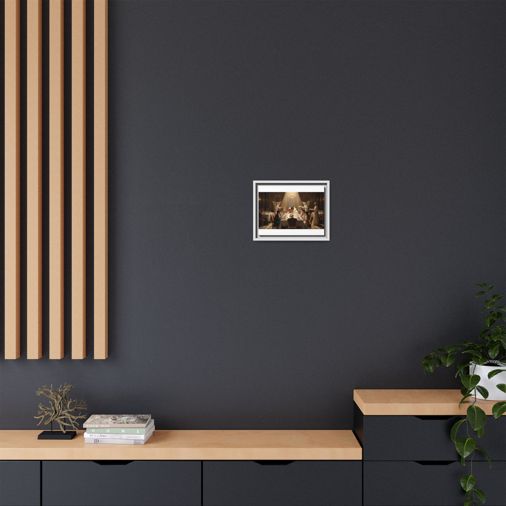 Framed Matte Canvas Wall Art — Elegant Dinner Party Scene
