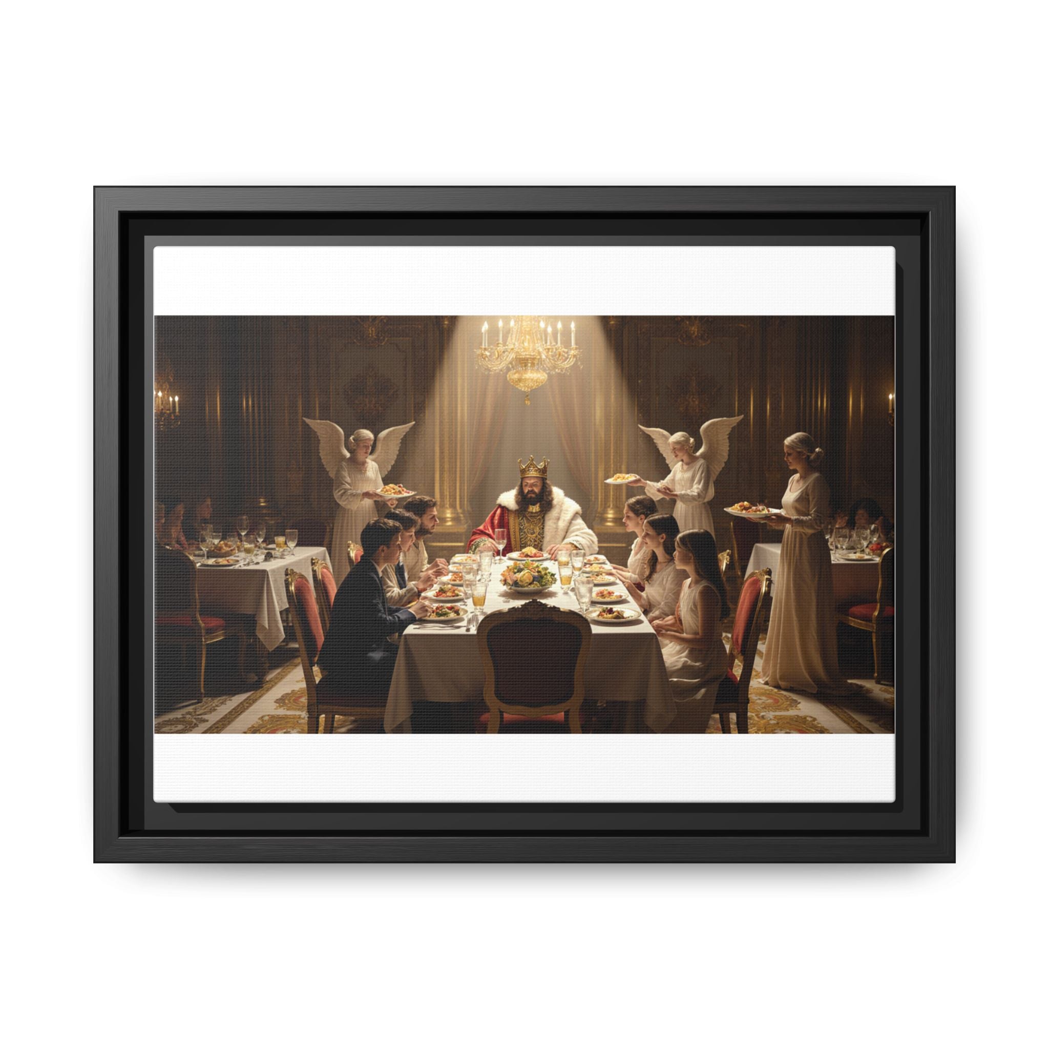 Framed Matte Canvas Wall Art — Elegant Dinner Party Scene