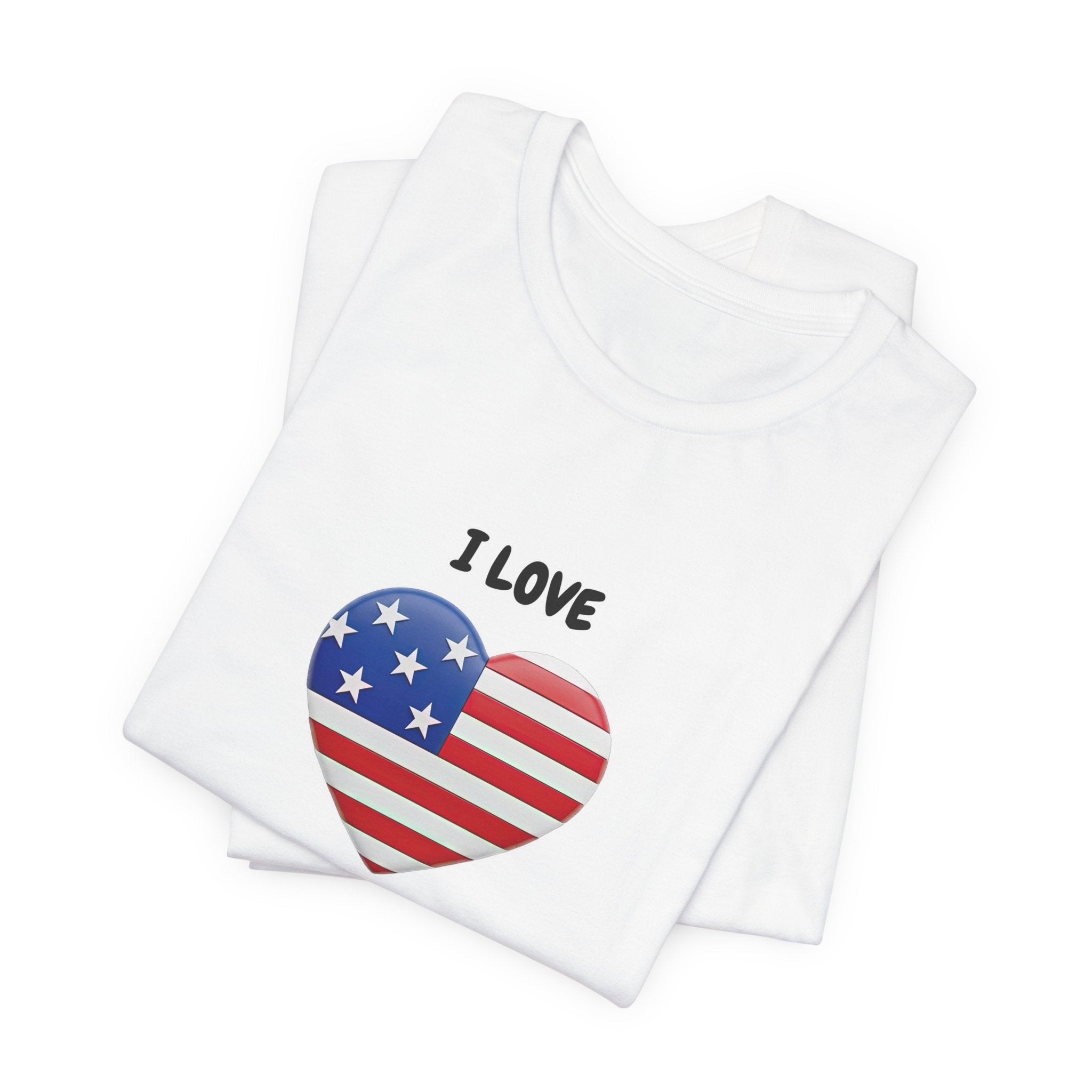 I Love America Heart Tee — Patriotic USA Flag T-Shirt