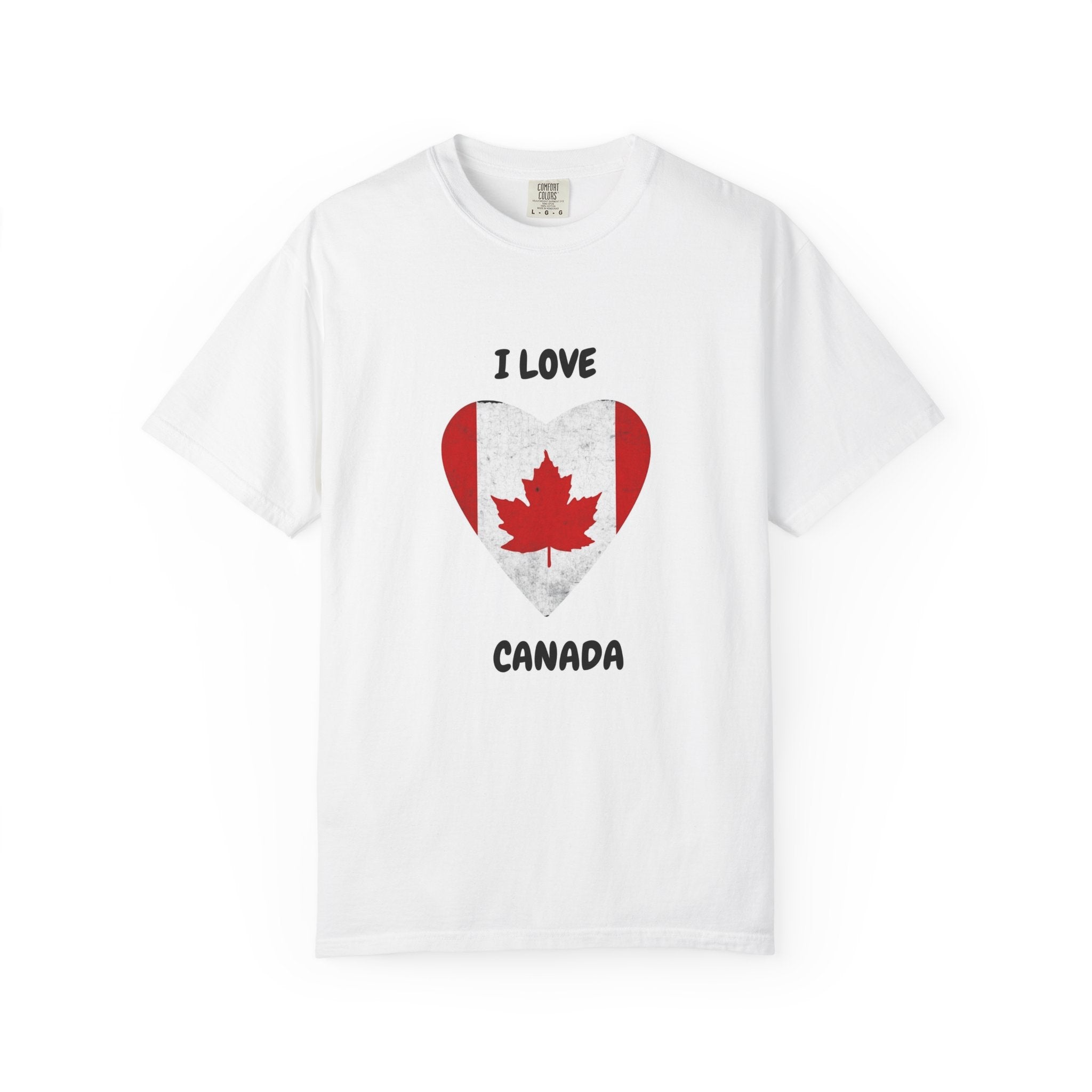 I Love Canada Heart T-Shirt — Canadian Flag Maple Leaf Pride Tee