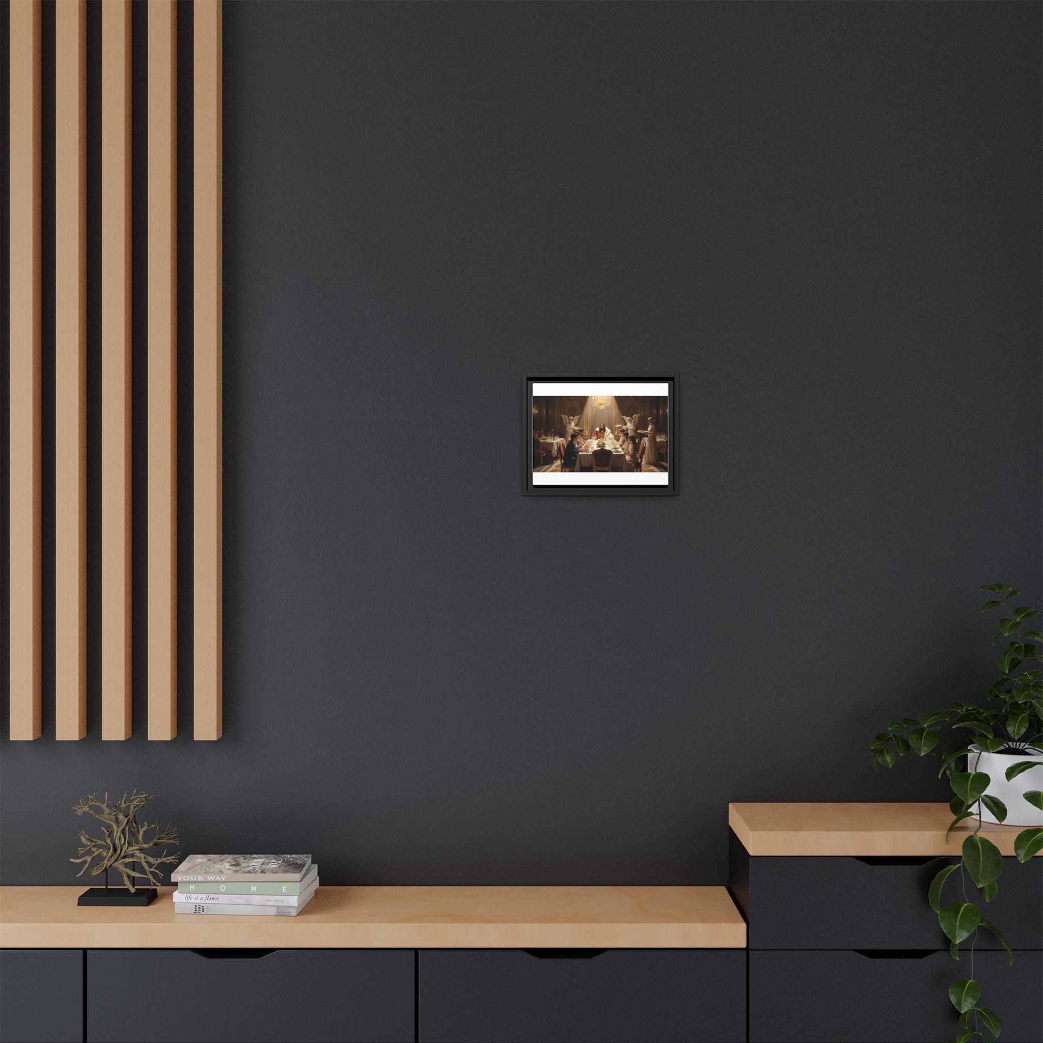 Framed Matte Canvas Wall Art — Elegant Dinner Party Scene