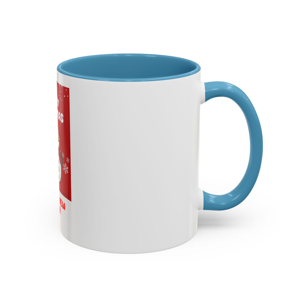 Christmas Snowman Coffee Mug — "Merry Christmas / Happy New Year" Accent Ceramic Mug