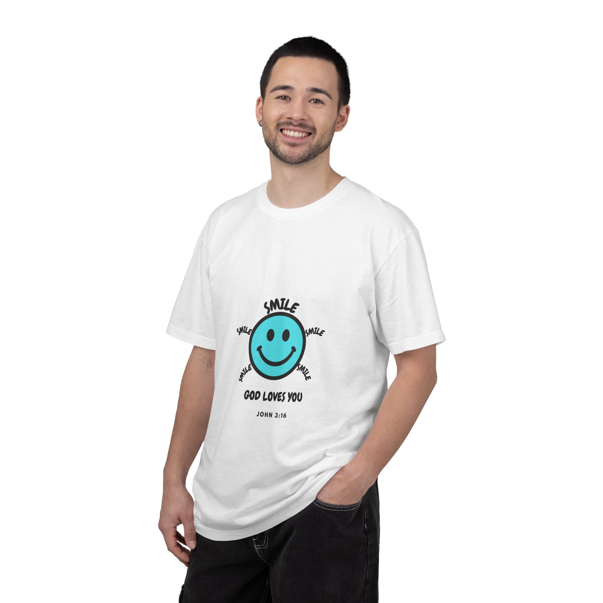 Smile God Loves You T‑Shirt — Christian Smile Emoji Tee (John 3:16)