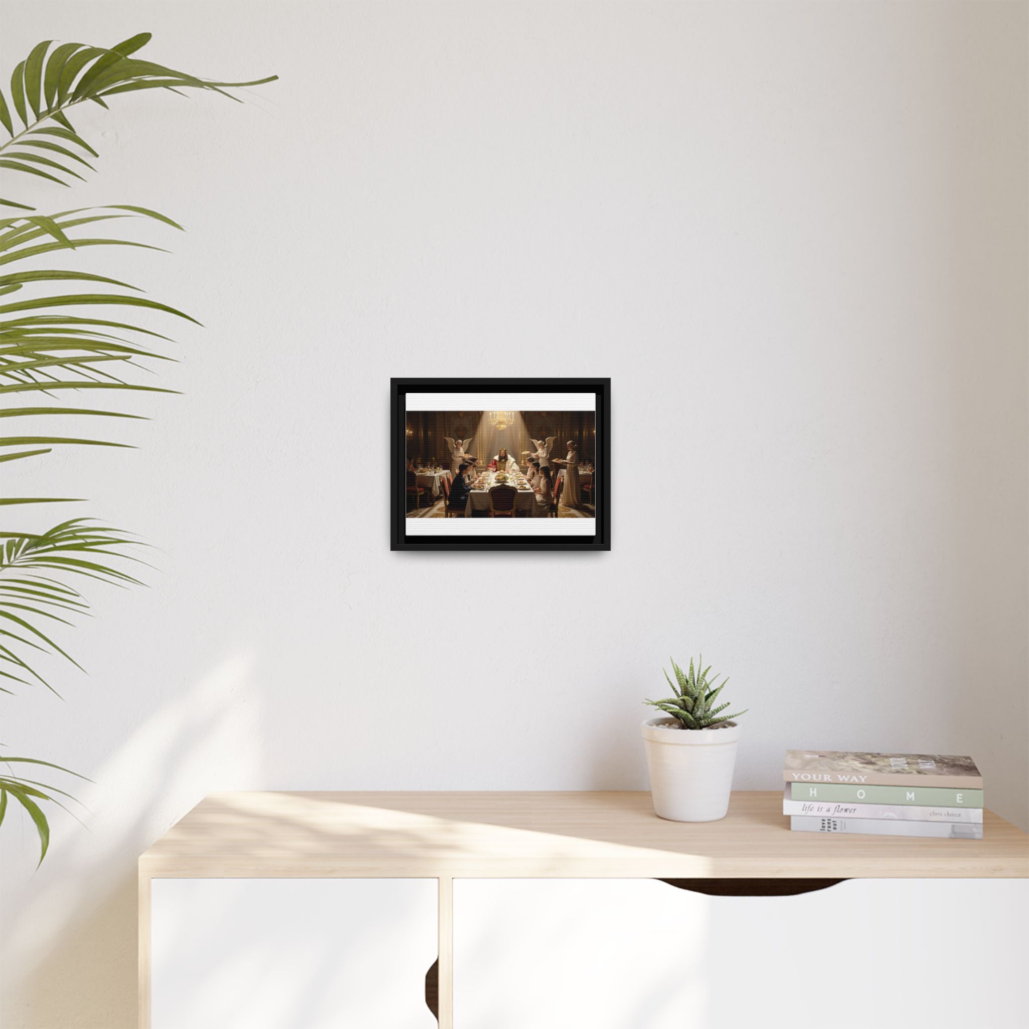 Framed Matte Canvas Wall Art — Elegant Dinner Party Scene
